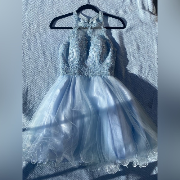 Juniors Sequin and Embellished Tulle Dress - Picture 1 of 4